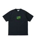 GRAMICCI LEAF TEE - VINTAGE BLACK featuring a chest graphic on eco cotton fabric.