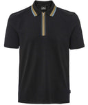 PS PAUL SMITH HALF ZIP POLO  - BLACK