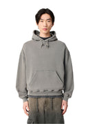 AXEL ARIGATO DISTORT WASHED HOODIE - STEEL GREY