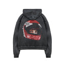 DUKE + DEXTER DR1 RED HELMET HOODIE - VINTAGE BLACK