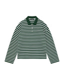 SUMMIT PIQUE LONG SLEEVE POLO - FOREST/WHITE
