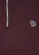 PS PAUL SMITH HALF ZIP SWEAT - BURGUNDY