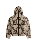 DAILY PAPER BURNED SHIELD SHERPA JACKET - OFF WHITE