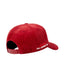 Red cap with text on a white background