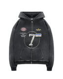 Duke + Dexter DR4 Eat Dirt Zip Hoodie - Washed Black
