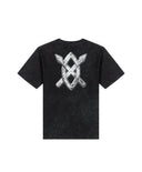 Daily Paper Textured Metallic Shield Tee - Washed Black