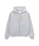 GRAMICCI OVAL PATCH ZIP HOODED SWEATSHIRT - HEATHER GREY