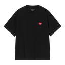 Carhartt WIP W' HEART PATCH TEE - BLACK / RED
