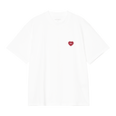 Carhartt WIP W' HEART PATCH TEE - WHITE / RED