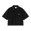 CARHARTT WIP W' S/S SCRIPT POLO - BLACK