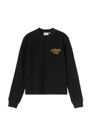 Ladies Carhartt WIP W' Blackletter Waffle Tee - Black