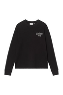 Carhartt WIP L/S Blackletter Waffle Tee - Black