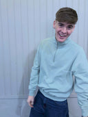 NORTH STREETWEAR MATCHA HALF ZIP - MATCHA/WHITE