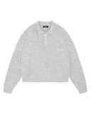 SUMMIT CHUNKY KNIT POLO - MARL GREY