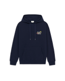 Drôle De Monsieur Vine Embroidered Slogan Hoodie - Navy