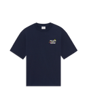 Drôle De Monsieur Vine Embroidered Slogan Tee - Navy