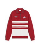 Drôle De Monsieur Embroidered and Print Longsleeve Piquè Polo - RED