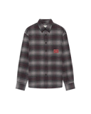 Drôle De Monsieur Boxy Flanel Checked Shirt  - GREY