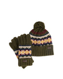 Barbour Kane Beanie & Gloves Gift Set - Dark Olive
