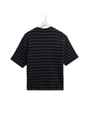 WAX LONDON MILTON WAFFLE TEE- NAVY / MULTI