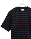WAX LONDON MILTON WAFFLE TEE- NAVY / MULTI