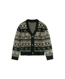 Patterned cardigan on a white background