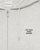 Drôle De Monsieur Slogan Zip Sweatshirt - Grey