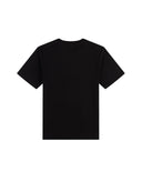 Black t-shirt on a light gray background