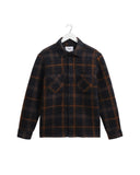 WAX LONDON WHITING OVERSHIRT - TEAL / ORANGE