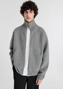 AXEL ARIGATO CORE ZIP-UP SWEATER - GREY MELANGE