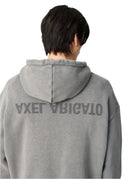 AXEL ARIGATO DISTORT WASHED HOODIE - STEEL GREY