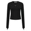 DAILY PAPER LADIES LOGO RIB TOP - BLACK