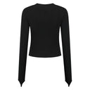 DAILY PAPER LADIES LOGO RIB TOP - BLACK