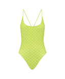 DAILY PAPER LADIES REYA MONOGRAM SWIMSUIT - DAIQUIRI GREEN