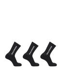 SALOMON EVERYDAY CREW SOCKS 3 PACK - BLACK