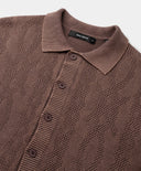 DAILY PAPER SHIELD CABLE CARDIGAN - BORDEAUX RED