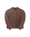 DAILY PAPER SHIELD CABLE CARDIGAN - BORDEAUX RED