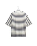 WAX LONDON MILTON WAFFLE TEE- ECRU / MULTI