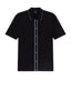PS PAUL SMITH ZEBRA SS BUTTON FRONT POLO - BLACK