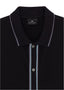 PS PAUL SMITH ZEBRA SS BUTTON FRONT POLO - BLACK