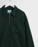 WAX LONDON REEVE QUARTER ZIP SWEAT - WASHED GREEN