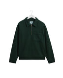 WAX LONDON REEVE QUARTER ZIP SWEAT - WASHED GREEN