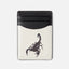 Cardholder with scorpion design on a white background