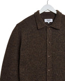 WAX LONDON TRISTAN LS POLO - CHOCOLATE BROWN